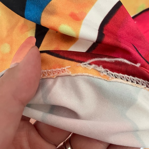 Retro graphic bodycon mini dress, sz L - Picture 5 of 6